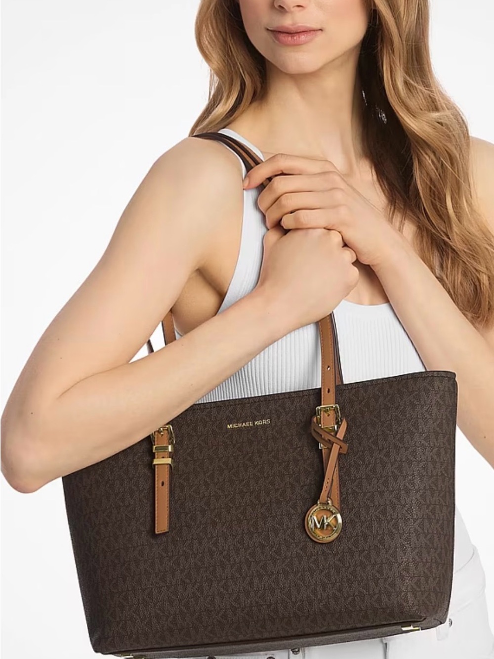 Michael Kors Brown & Tan Logo Tote